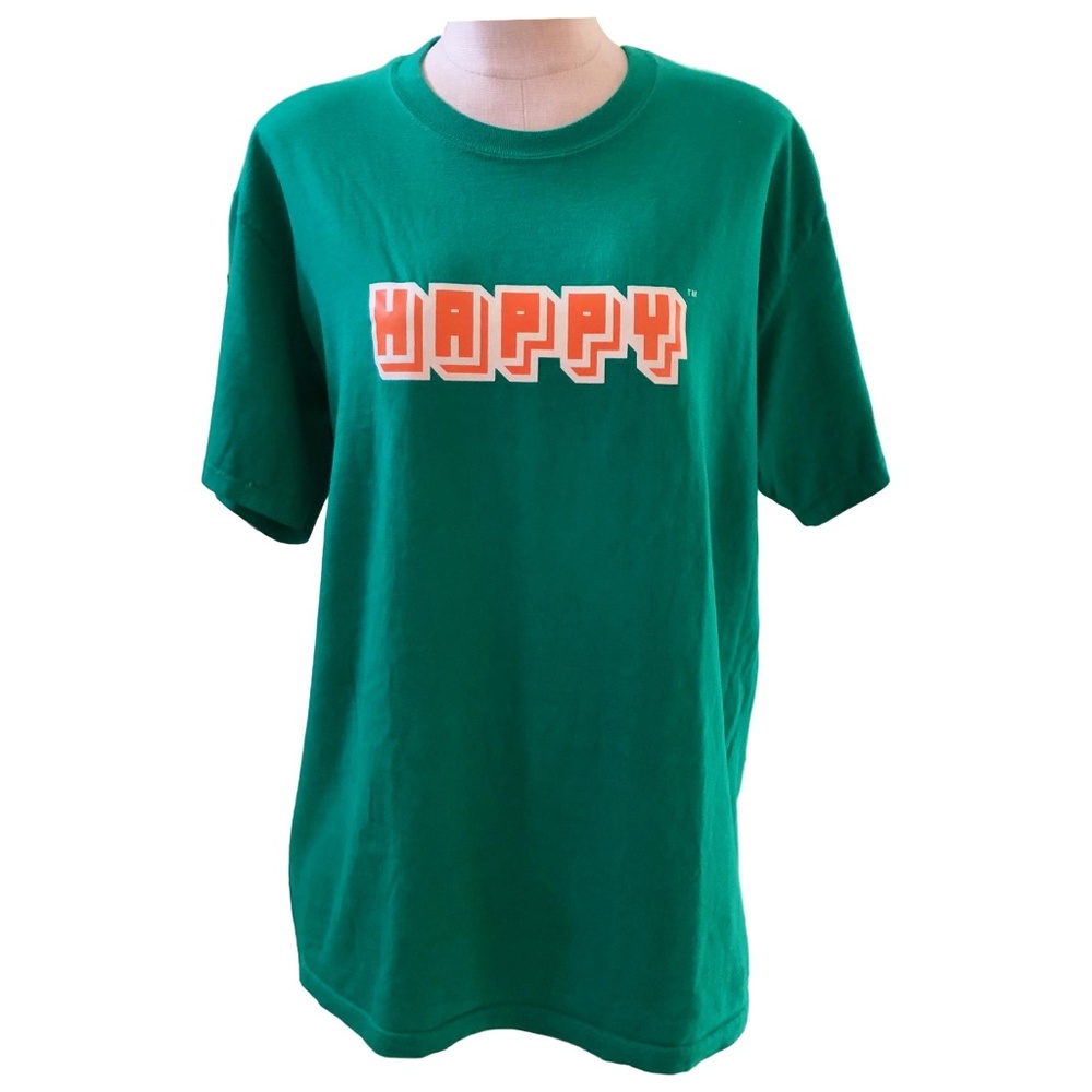 HA HAPPY Vintage 90s Green Graphic Tee SZ L